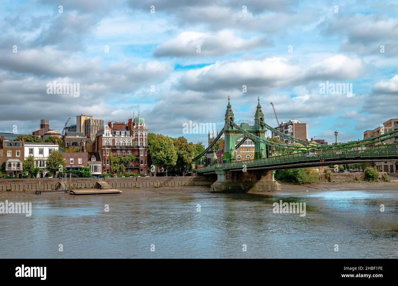 Riverside houses in Hammersmith, West London, England, with the