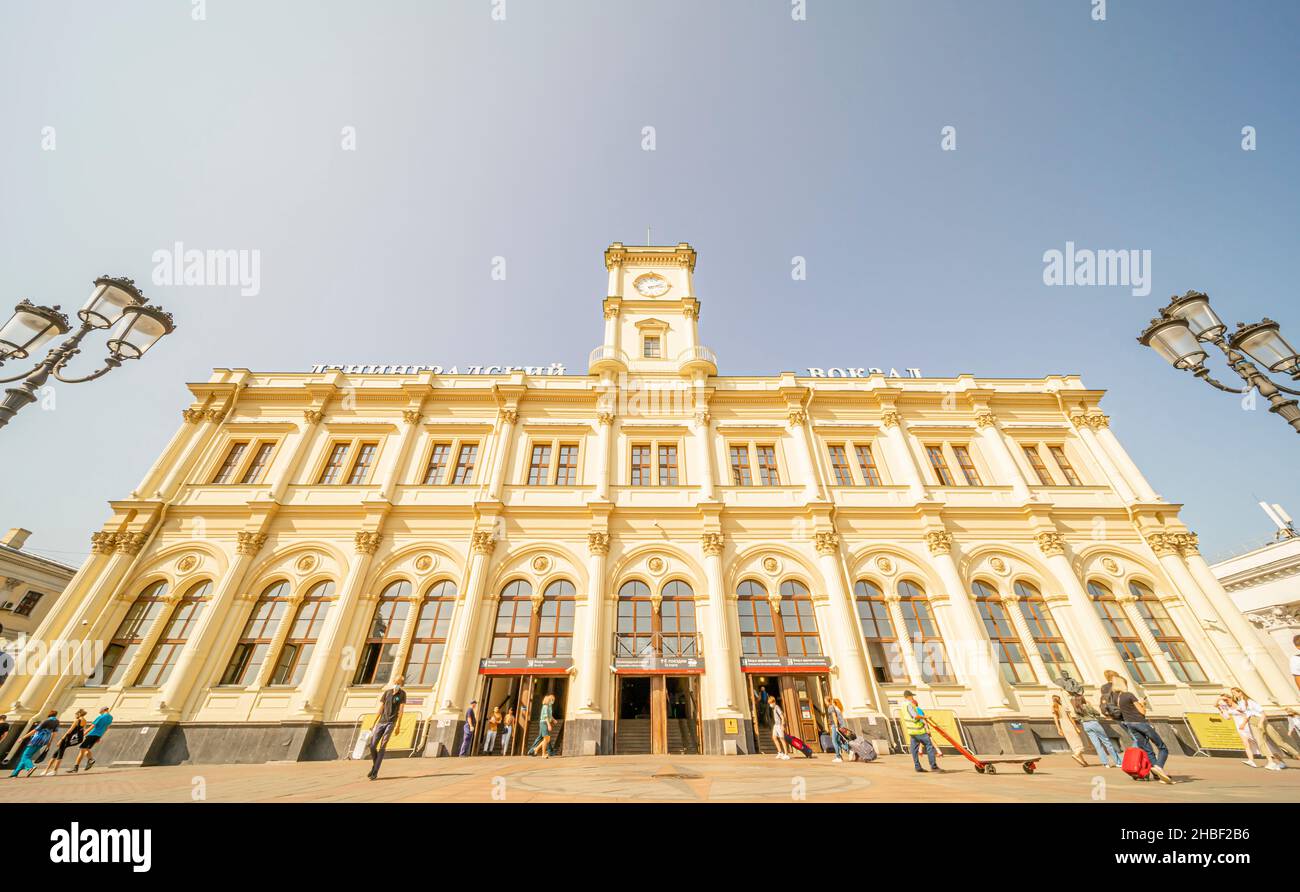 Leningradsky Vokzal Trainstation building, disigned by architects Ton, Zheliazevich in 1844, Moscow, Russia Stock Photo