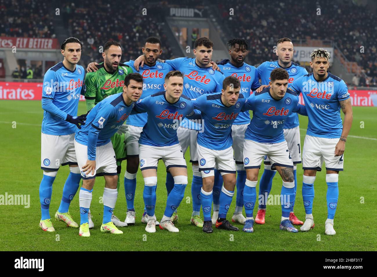 Team of SSC Napoli during the Serie A 2021/22 football match between AC  Milan and SSC Napoli at Giuseppe Meazza Stadium, Milan, Italy on December  19, 2021 Stock Photo - Alamy