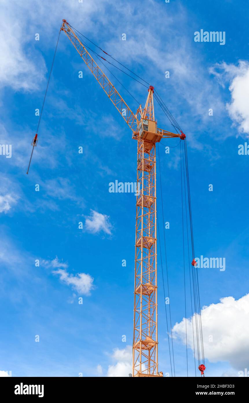 Construction landscape and large crane Stock Photo