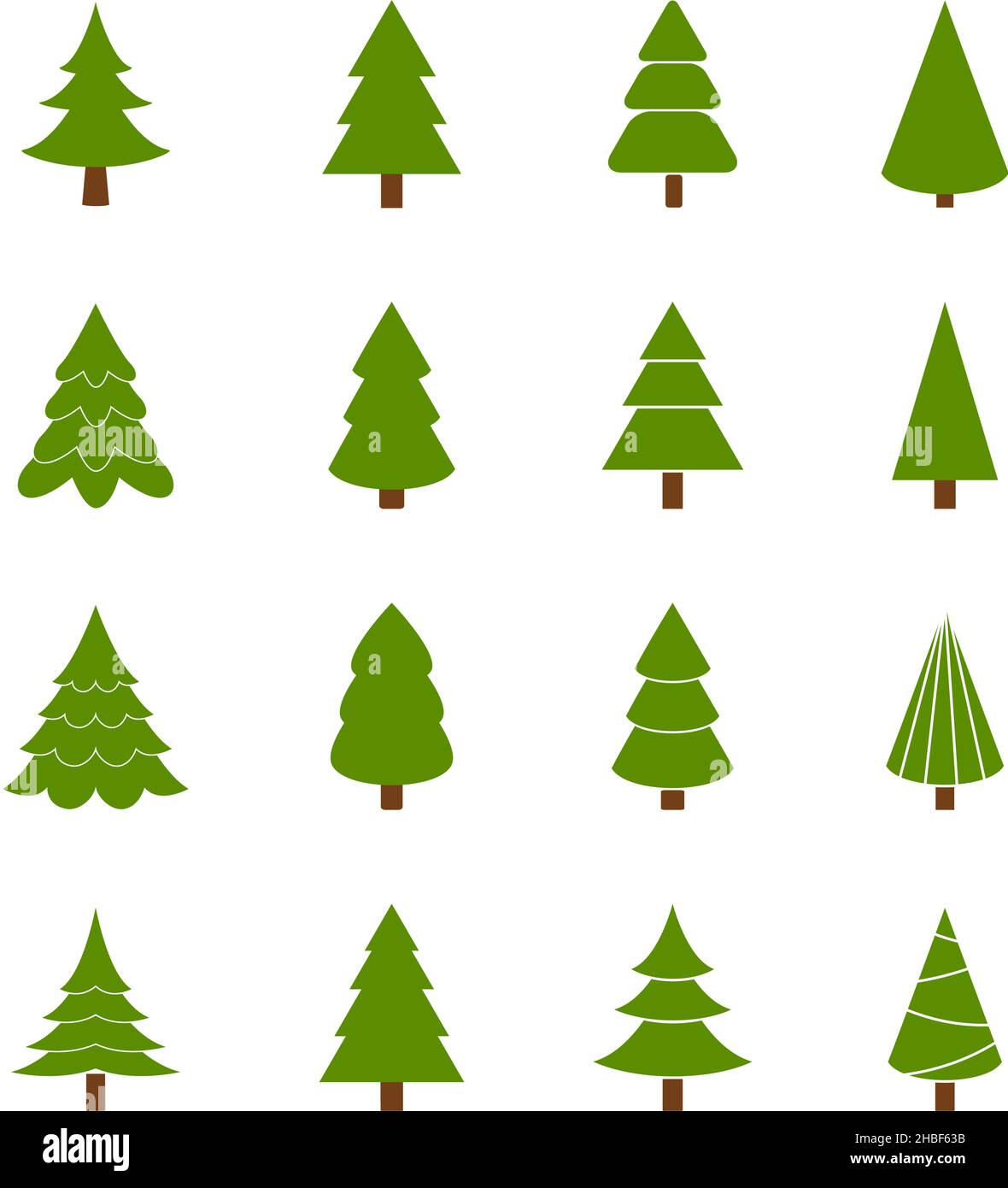 Set of Christmas trees, vector illustration Stock Vector Image & Art ...