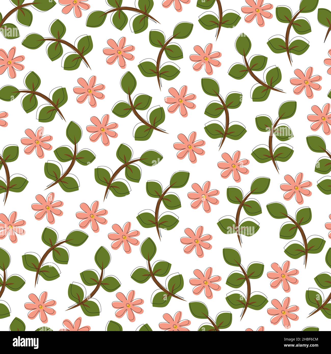 Seamless floral background, vector illustration Stock Vector Image ...
