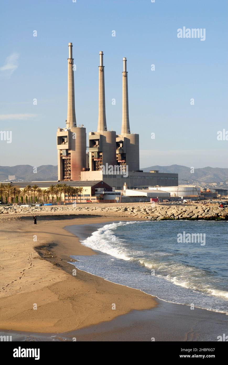 Power plant in Sant Adria del Besos. Barcelona. Catalonia. Spain Stock Photo