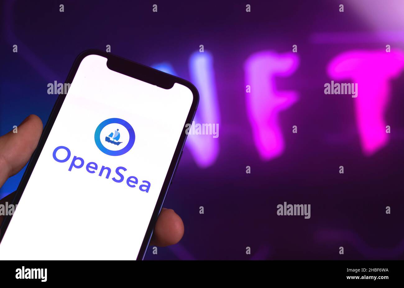 Kharkov, Ukraine December 17, 2021 OpenSea marketplace for NFT