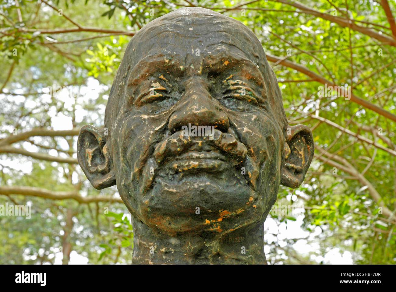 Statue of Gandhi, Mohandas Karamchand Gandhi,uganda, Africa, Stock Photo