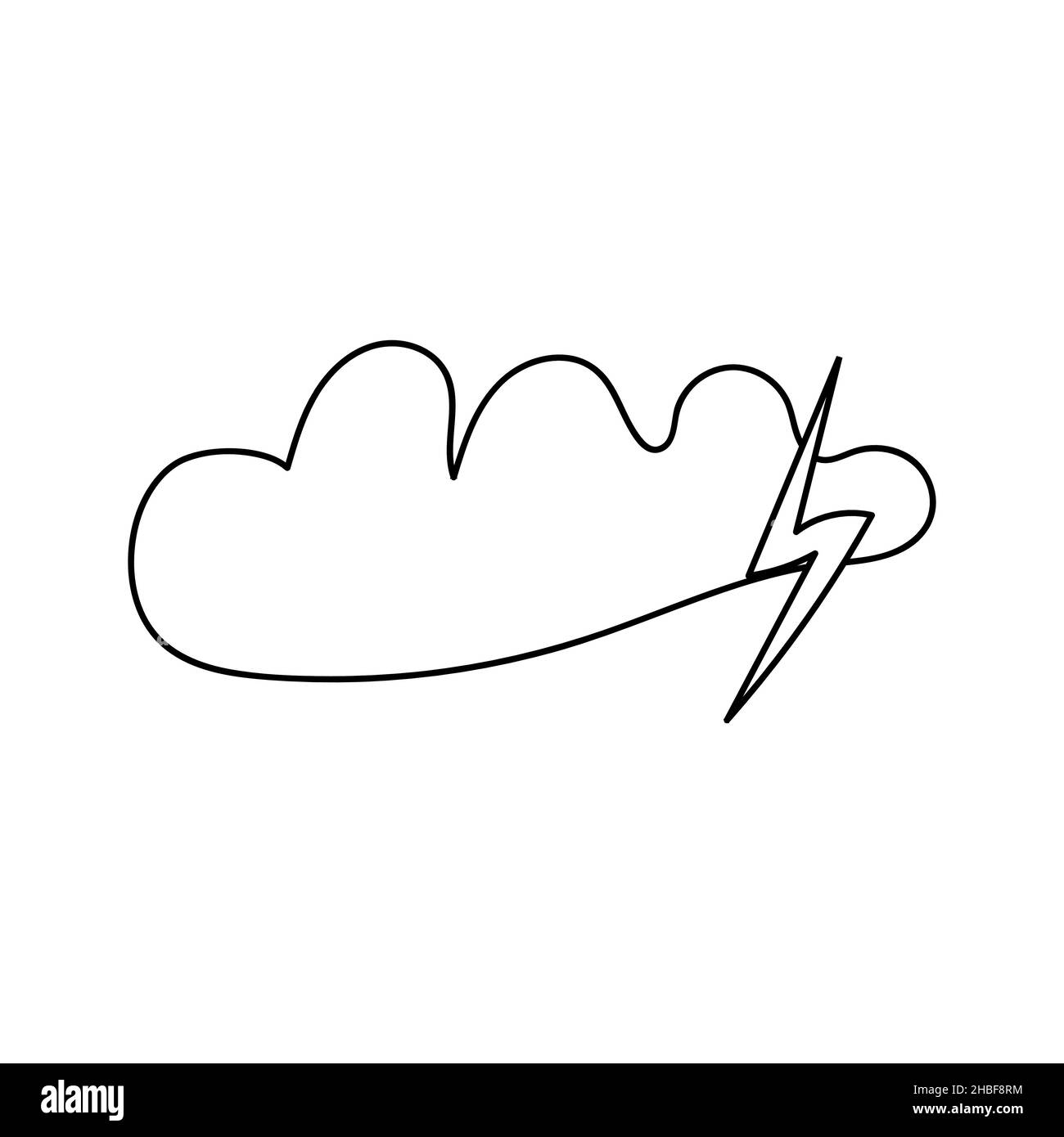 Icons of cloud and lightning on a white background Stock Vector Image ...