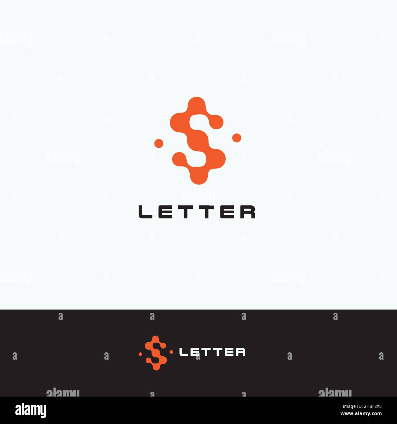 Abstract letter S. Science logo template. Vector illustration Stock Vector