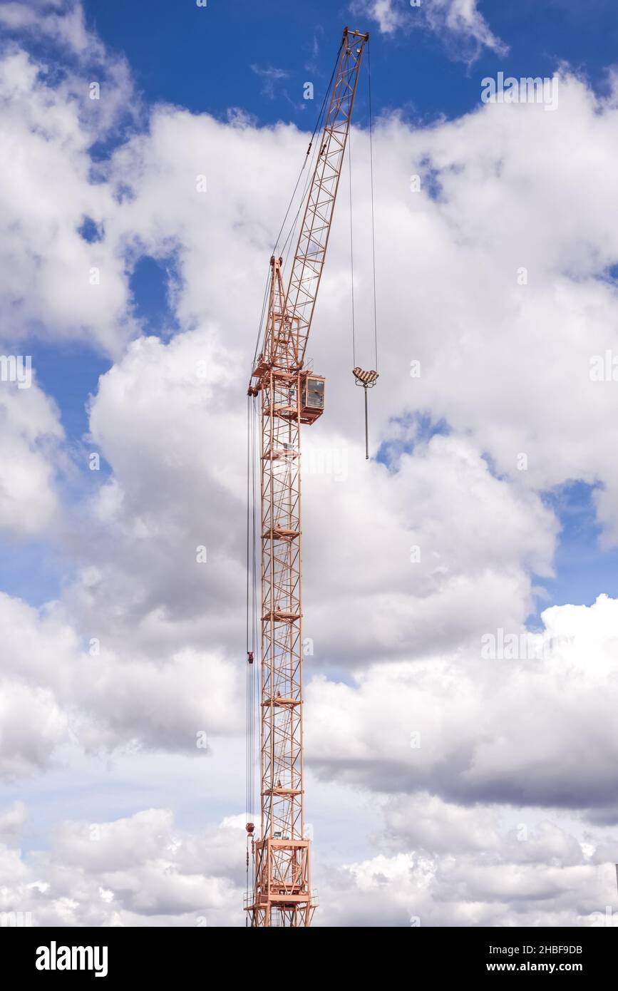 building crane on Cloudy sky background Stock Photo