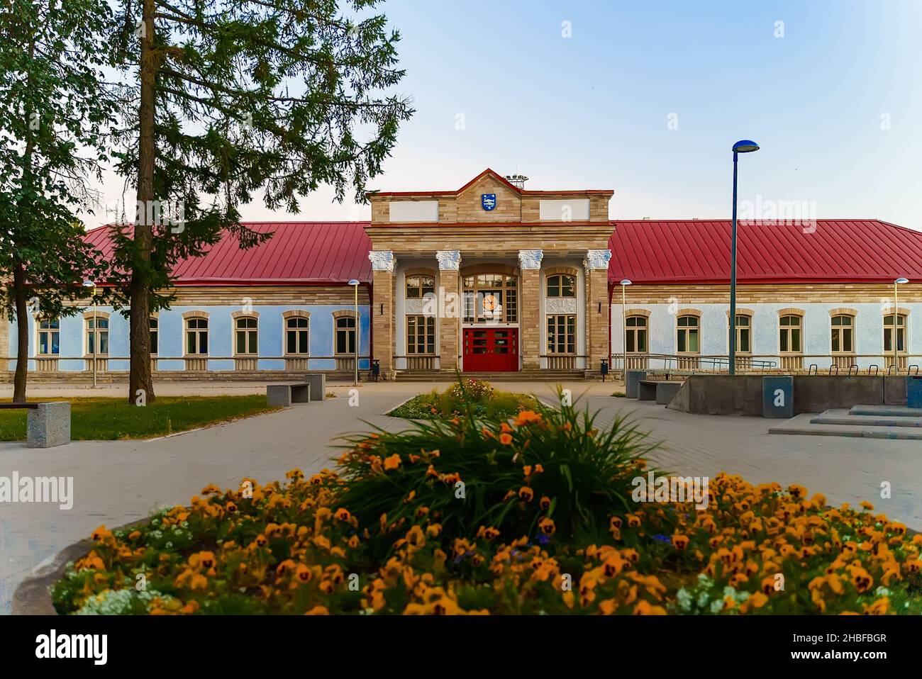 Narva Auto and Railway Station. Stock Photo