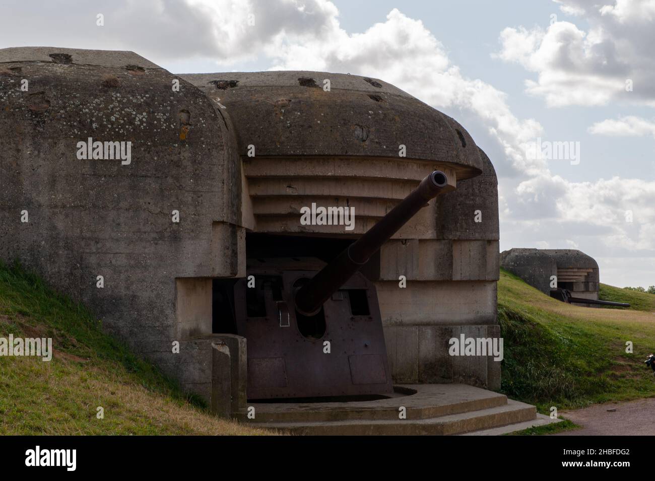 Bunker at Longues-sur-Mer, Normandy,France Stock Photo