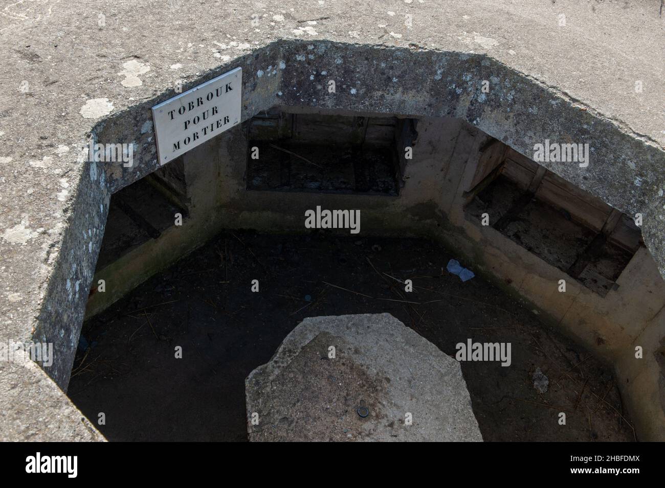 Closeup of a French war defence bunker Stock Photo - Alamy