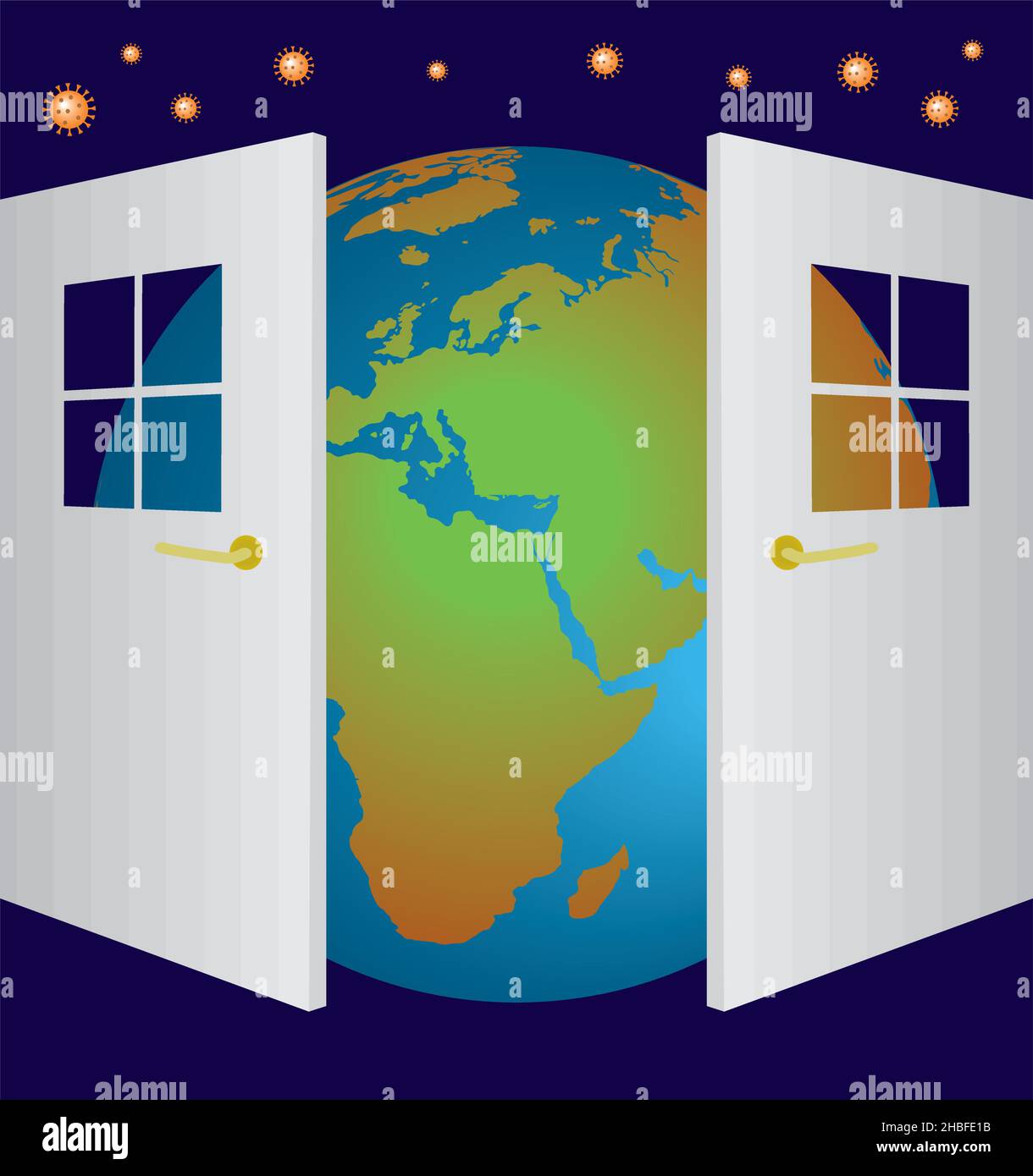 World Opening Graphics Reopening of the world. Vector illustration. EPS10 Stock Vector Image ...