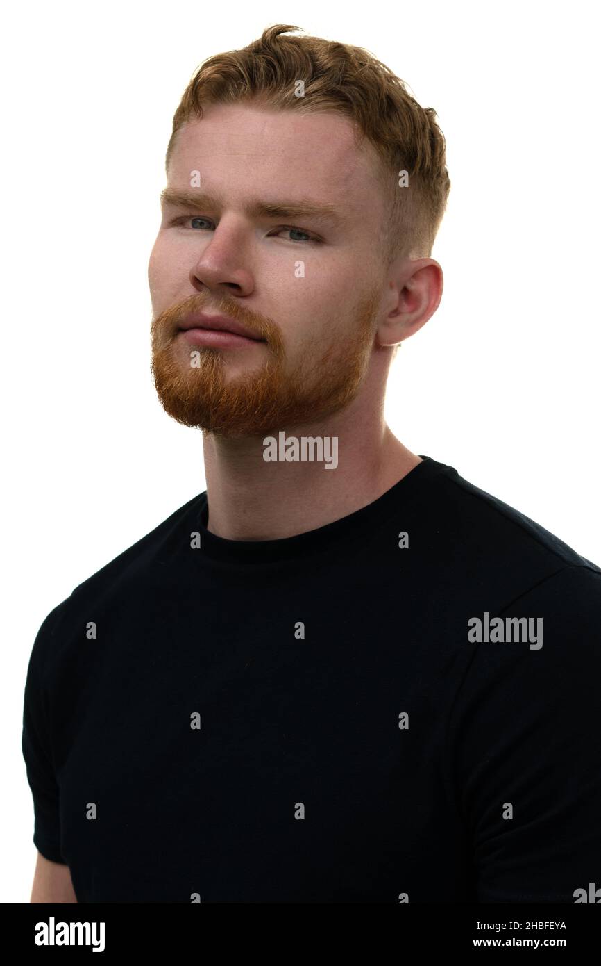 A portrait of a young man against a white background Stock Photo - Alamy