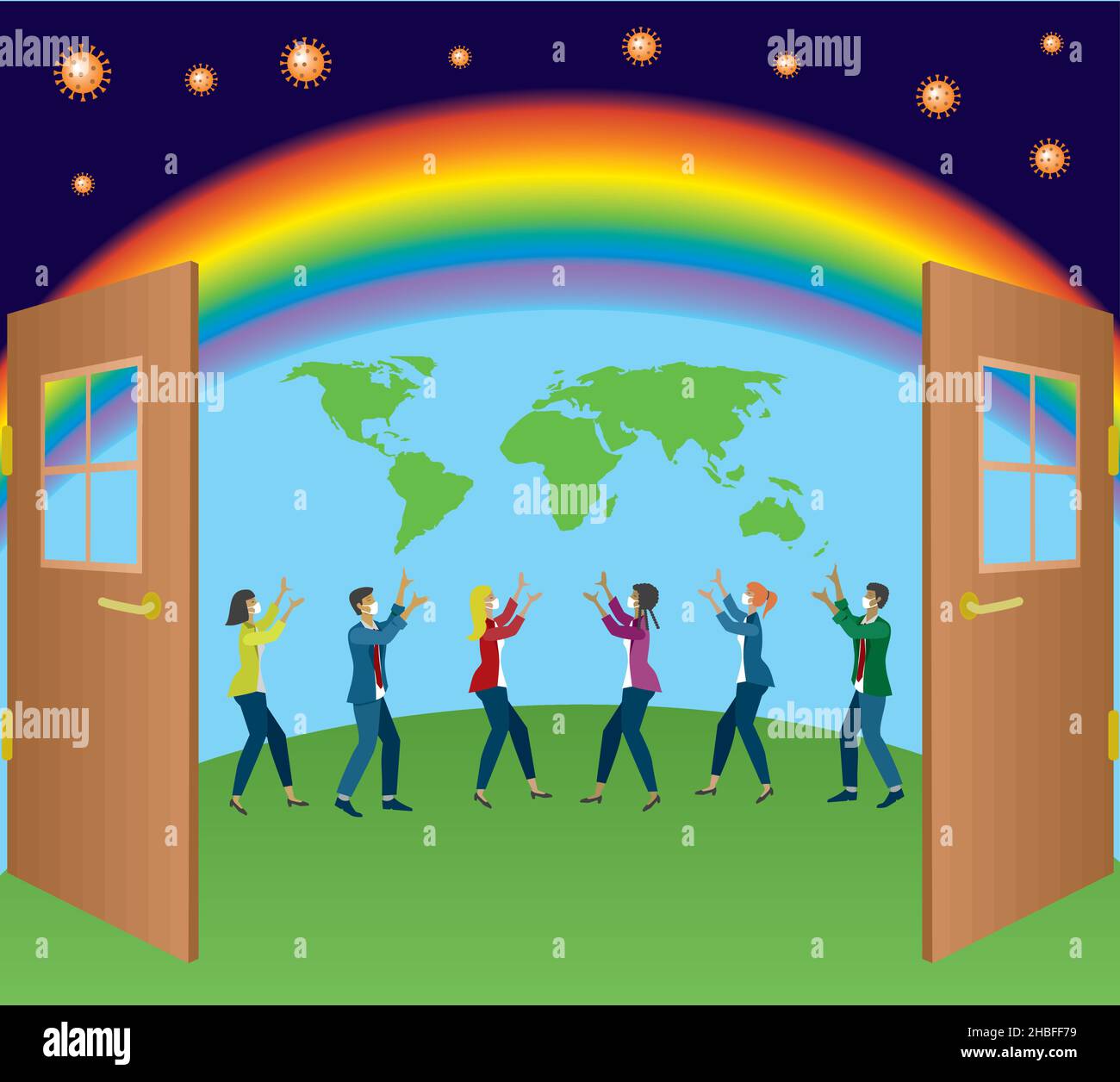 Longing for the world to be normal again. Vector illustration. EPS10. Stock Vector
