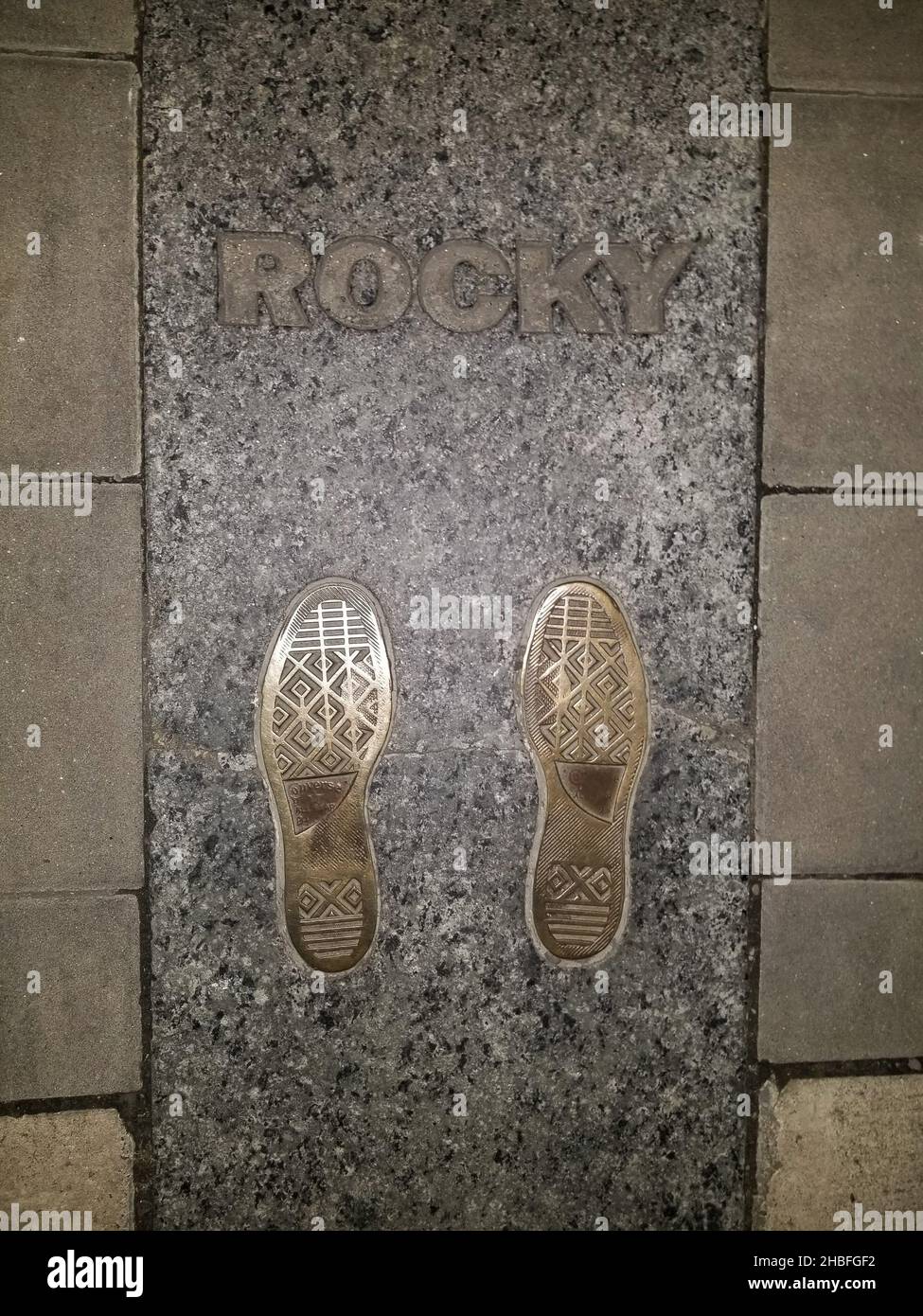 Philadelphia, Pennsylvania, U.S.A - December 15, 2021 - The famous Rocky Balboa steps near Museum of Art Stock Photo