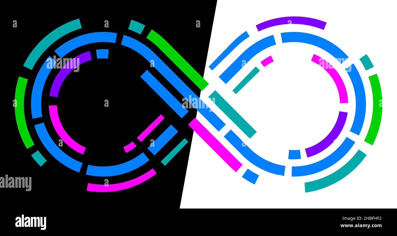Infinity dashed colorful lines sign symbol icon isolated - vector illustration Stock Vector