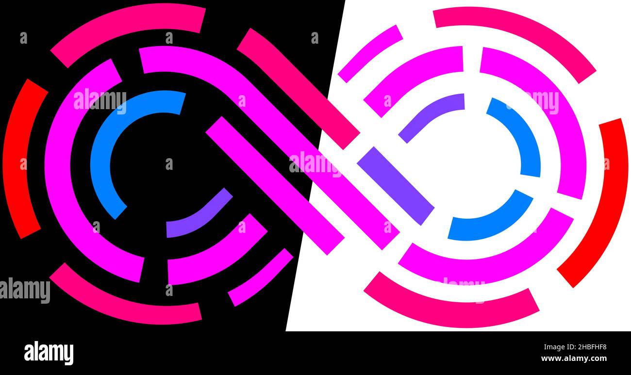 Infinity dashed colorful lines sign symbol icon isolated - vector illustration Stock Vector