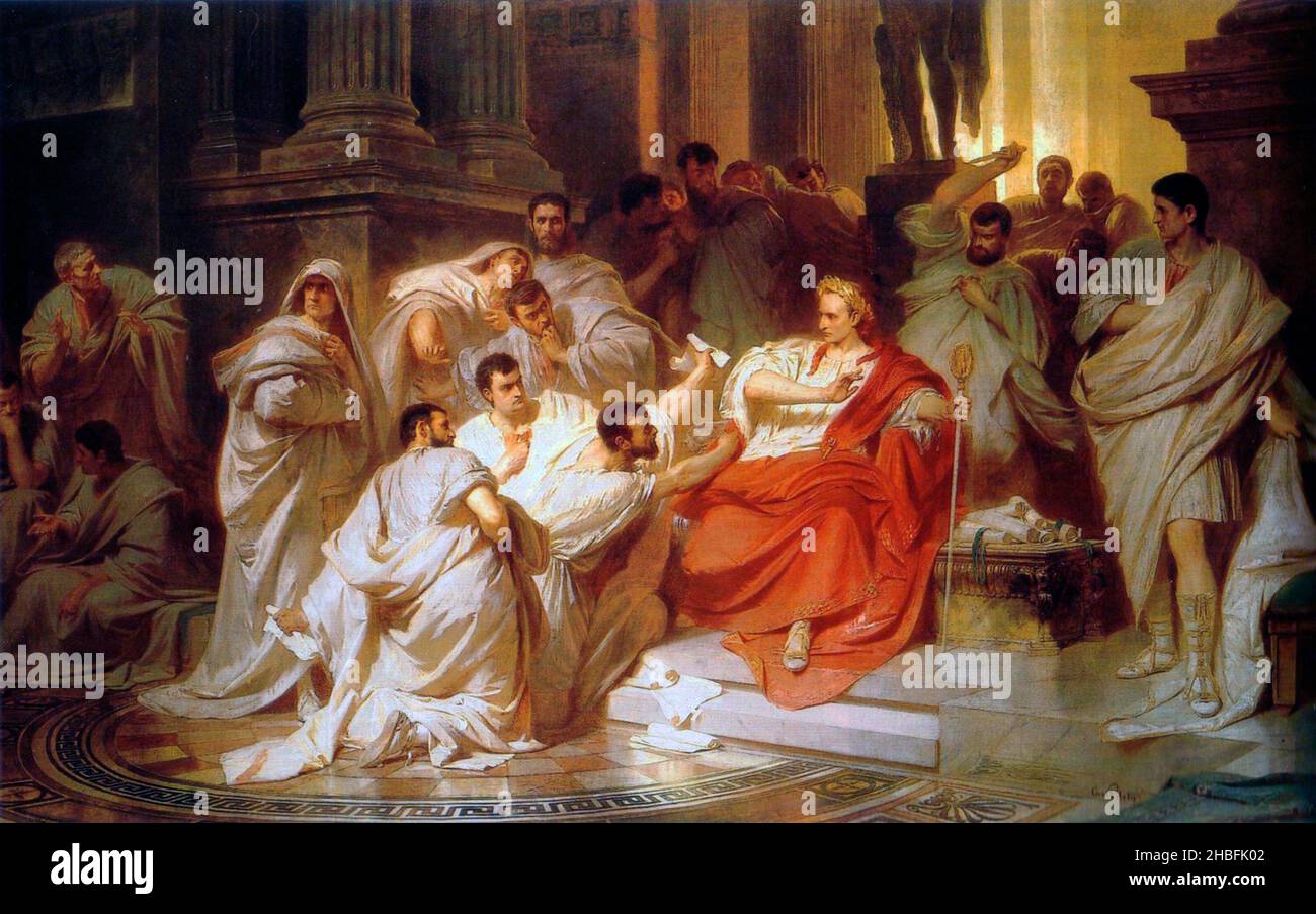 The Murder of Caesar by Karl Theodor Piloty Stock Photo