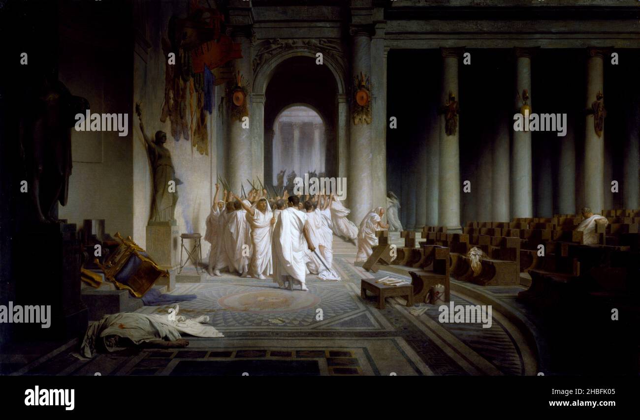The Death of Caesar by Jean-Léon Gérôme Stock Photo
