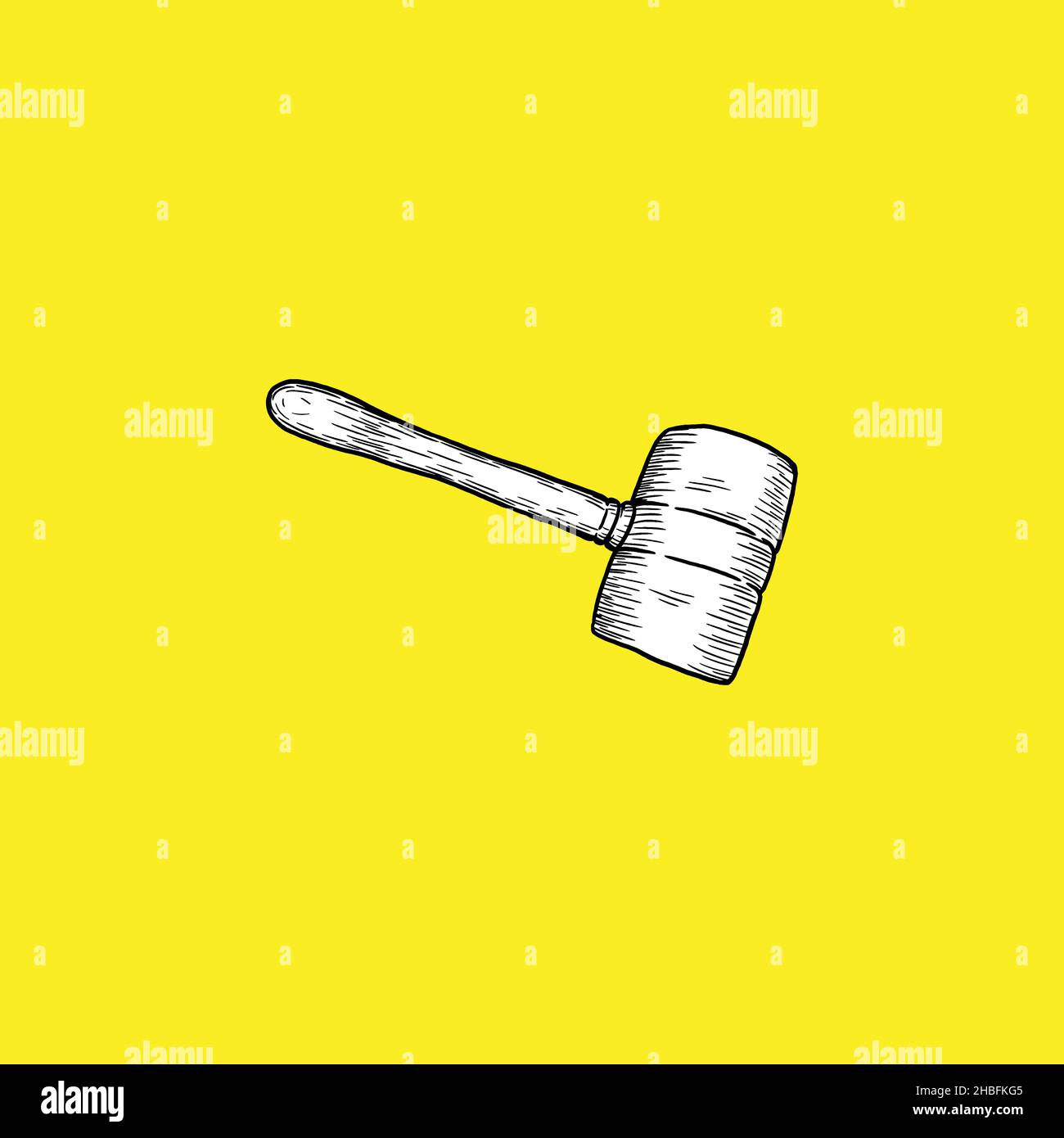 illustration of Mallet. Hand drawn. Vector Stock Vector Image & Art