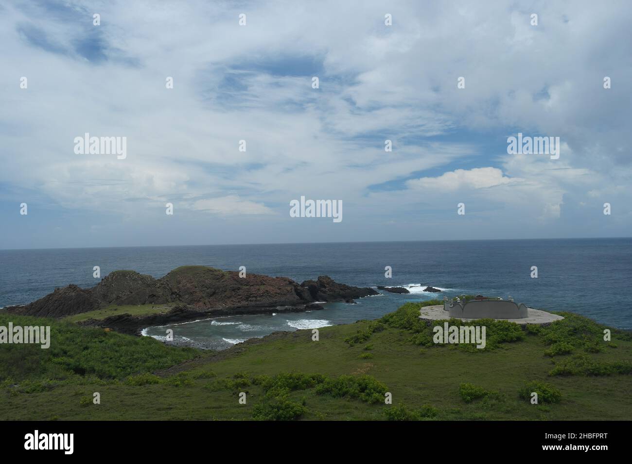 Overcast landscape of the Penghu Island at Taiwan Stock Photo