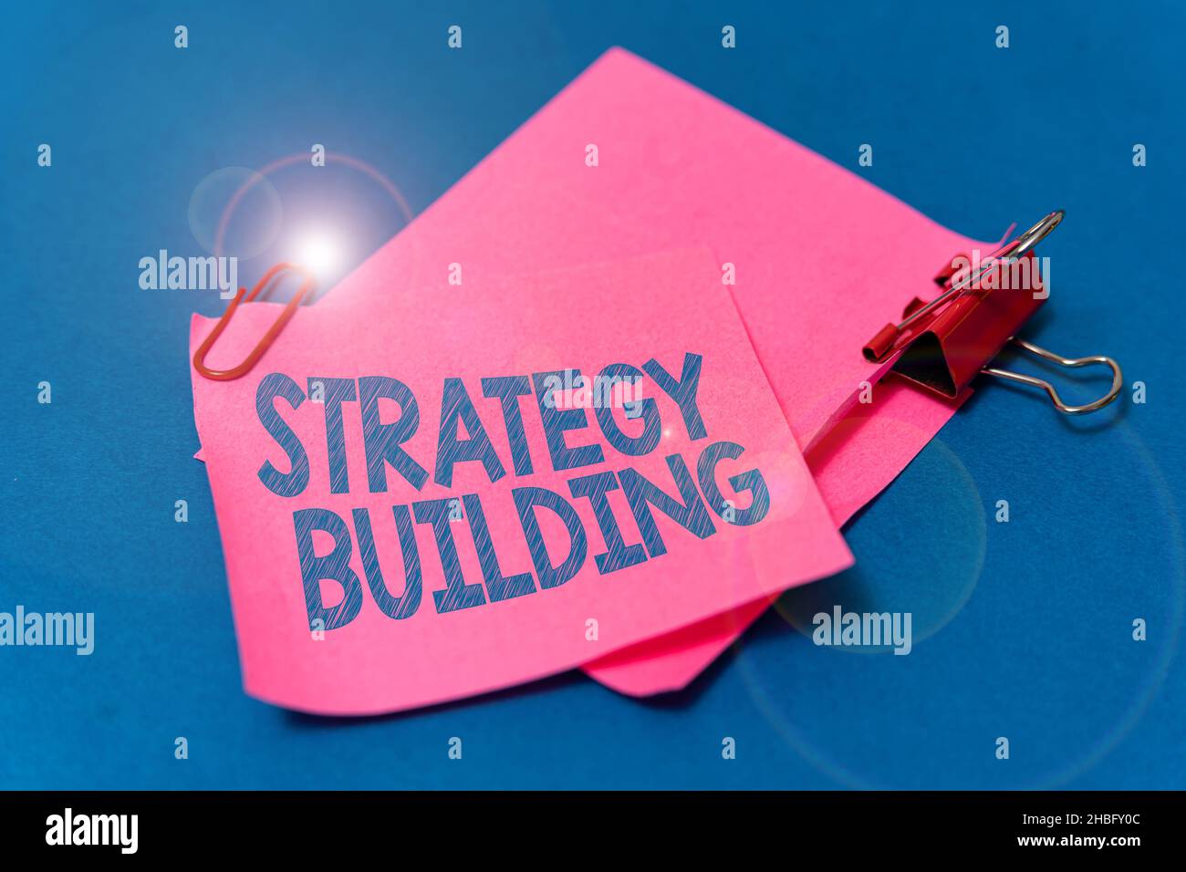 Text sign showing Strategy Building. Concept meaning Leveraging Buying