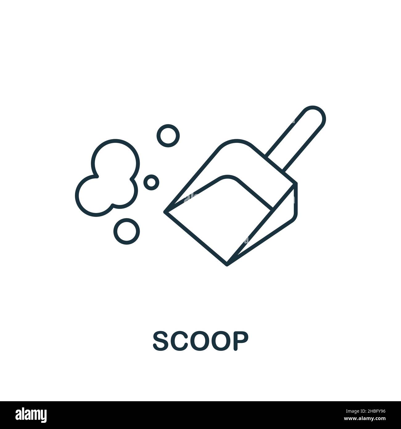 Scoop icon. Line element from cleaning collection. Linear Scoop icon
