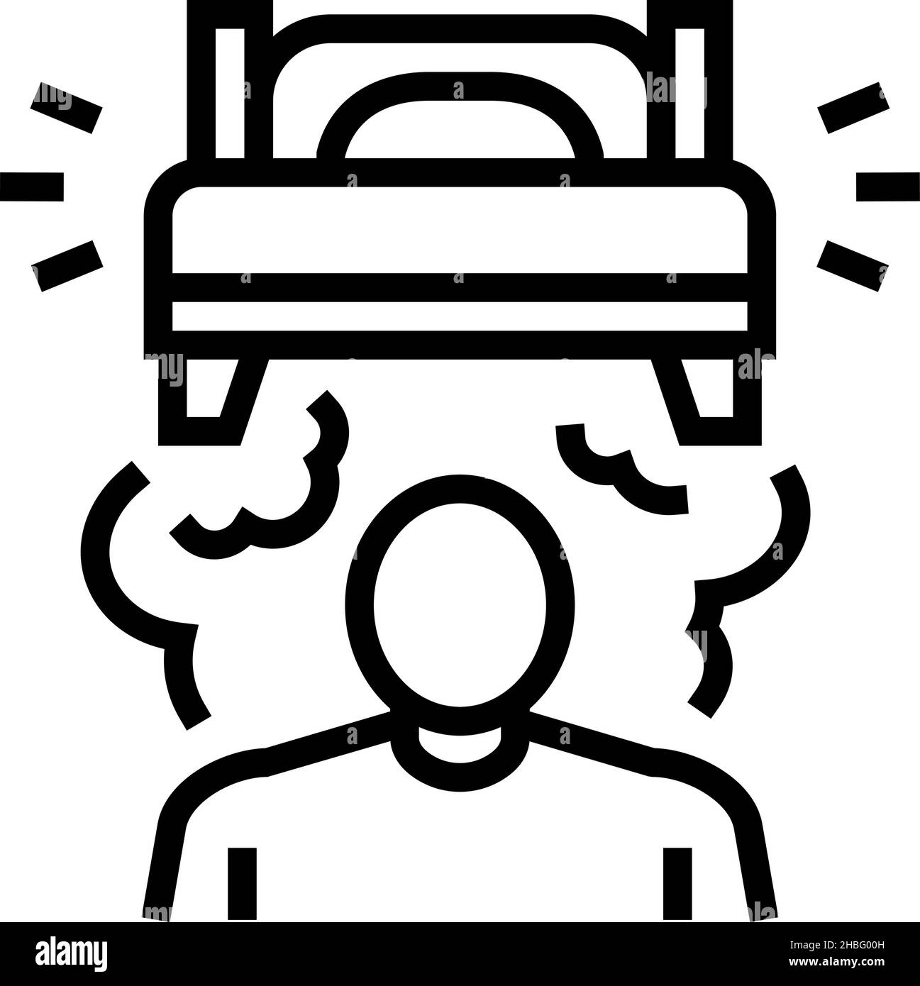 ongoing worries about sleep line icon vector illustration Stock Vector ...