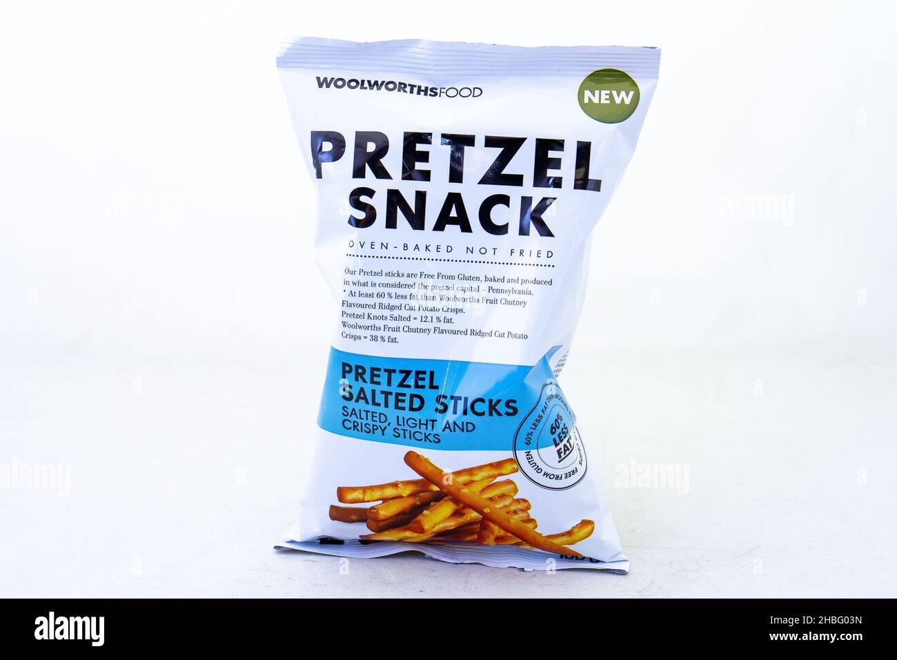 Johannesburg, South Africa a packet of pretzels from Woolworths Food