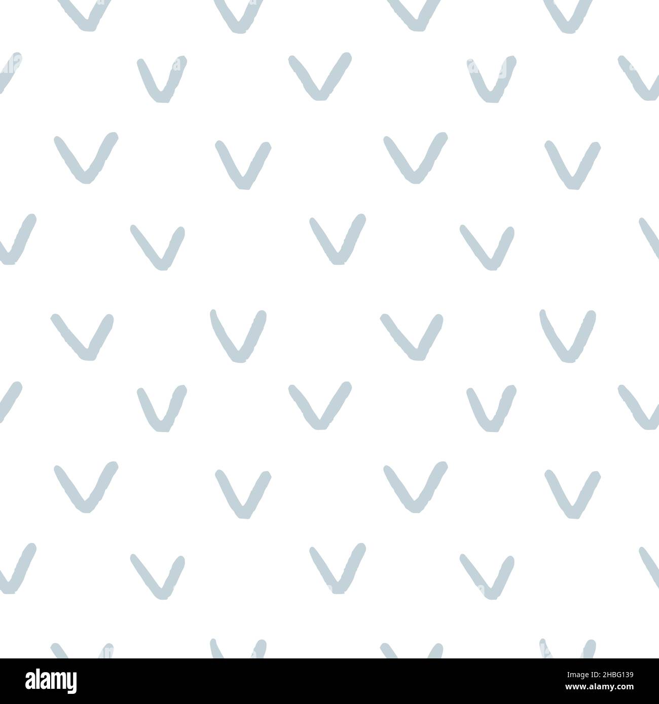 check mark hand drawn minimalist seamless pattern soft blue color . Stock Vector