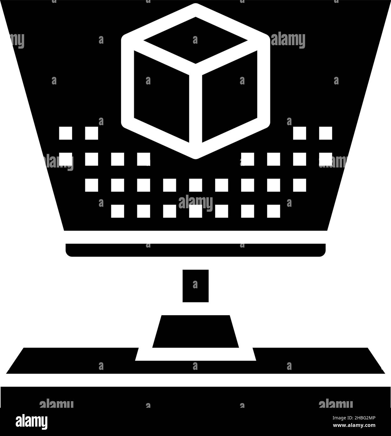 3d hologram glyph icon vector illustration Stock Vector Image & Art - Alamy