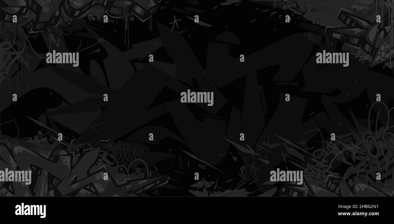 Dark Black Flat Abstract Hip Hop Street Art Graffiti Style Urban ...