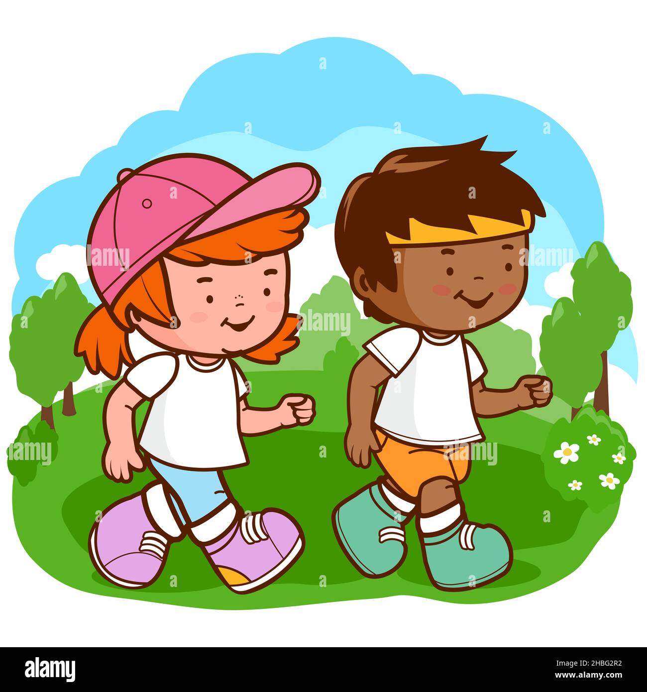 Cartoon boy and girl hi-res stock photography and images - Alamy