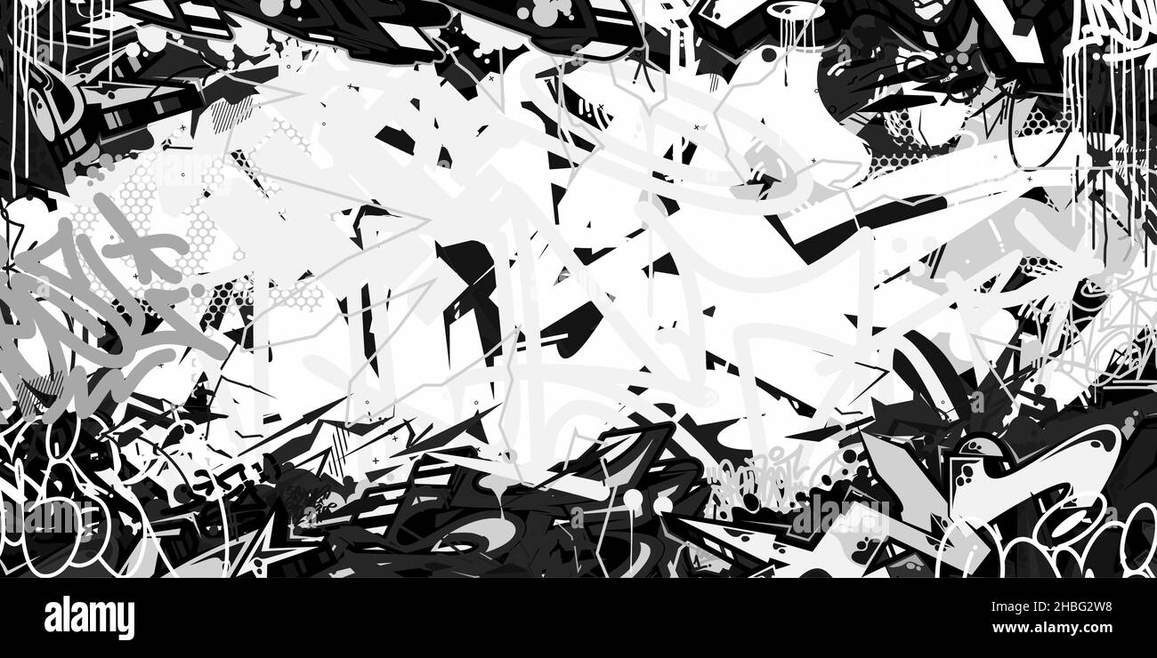 Black And White Abstract Hip Hop Street Art Graffiti Style Urban