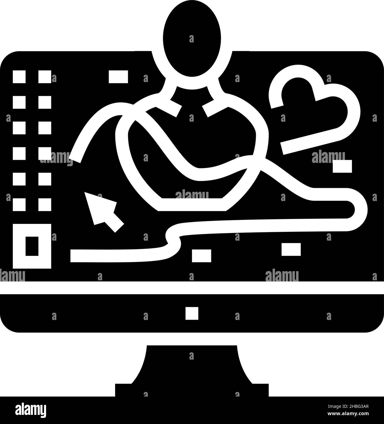 3d digital art glyph icon vector illustration Stock Vector Image & Art ...