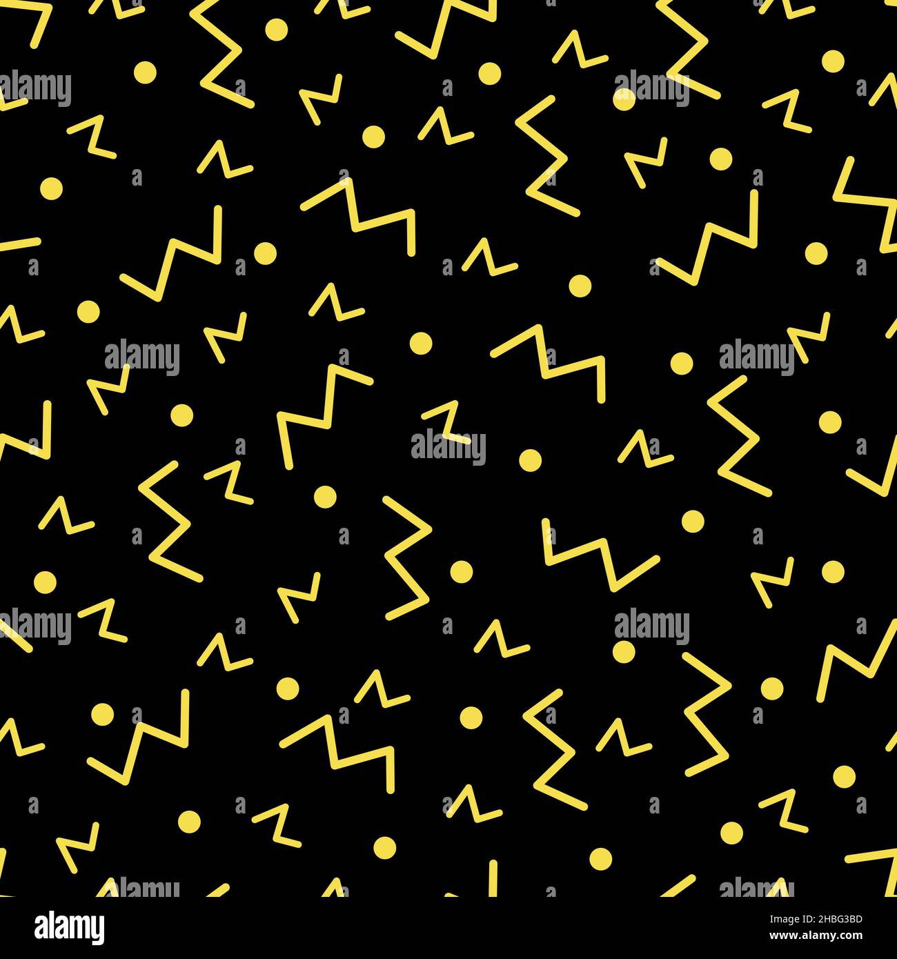 Seamless pattern with zig zag and rounds. Vector. Stock Vector