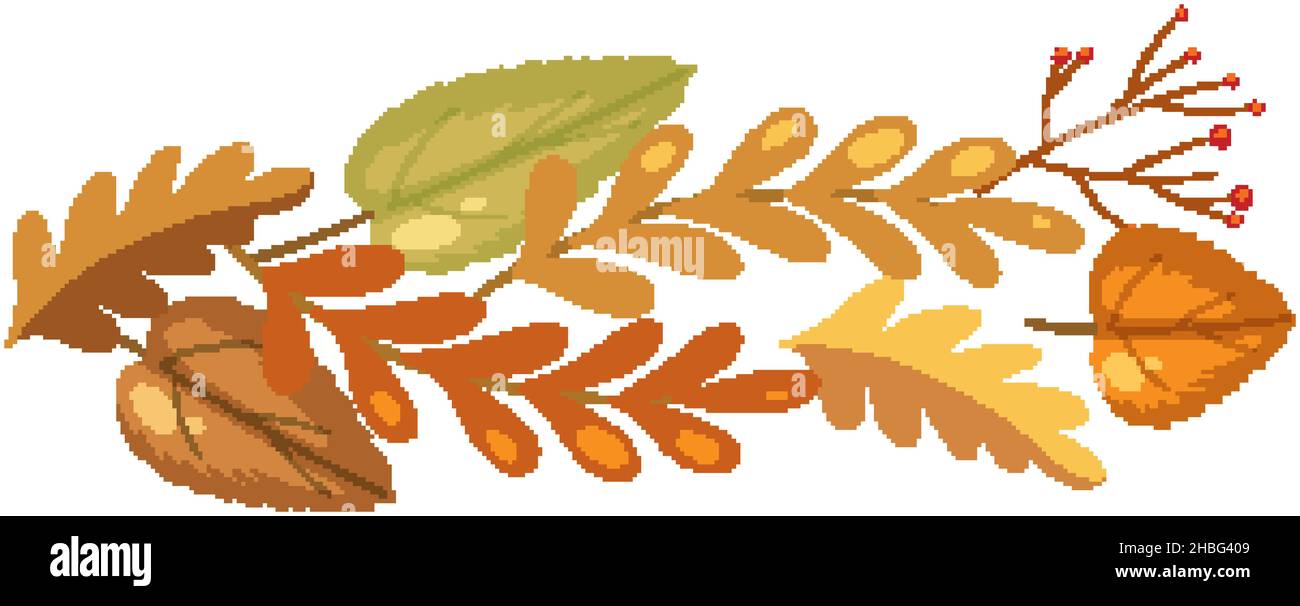 Autumn leaves on white background illustration Stock Vector Image & Art ...