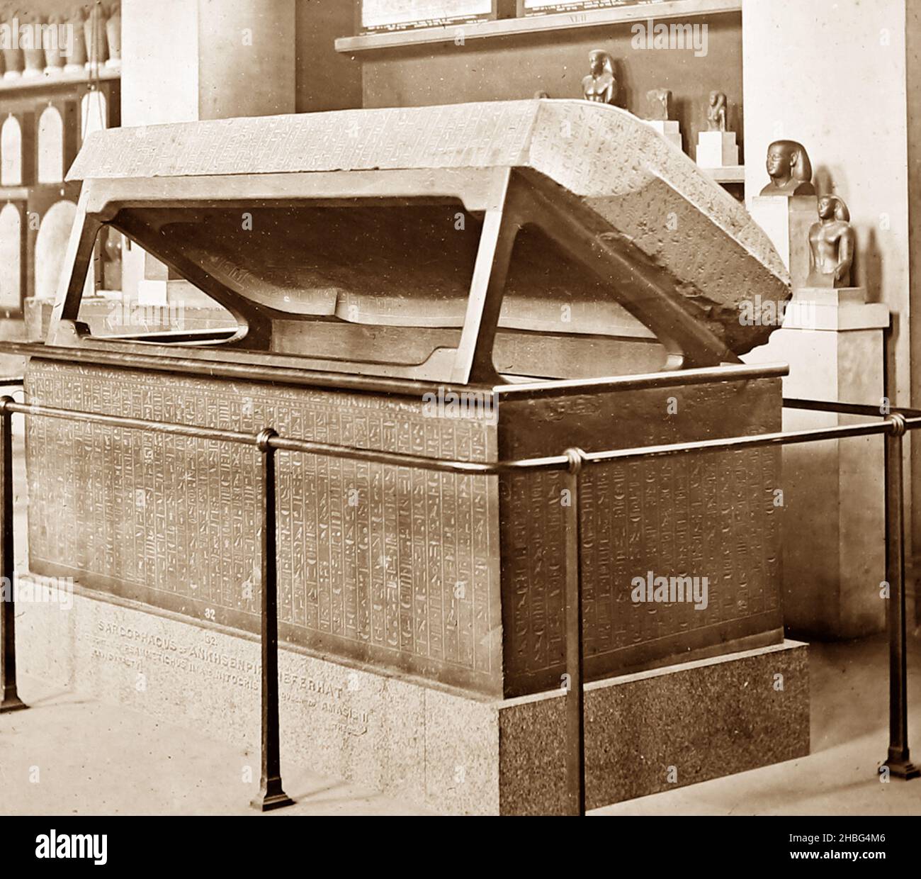 Sarcophagus from Thebes, British Museum, Victorian period Stock Photo