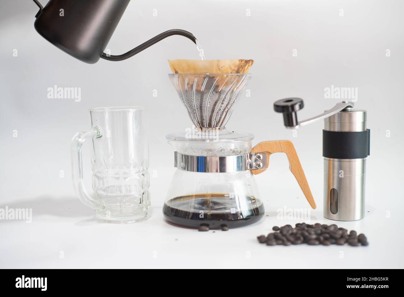 Coffee drip cold brew with coffee equipment home made on white background Stock Photo Alamy