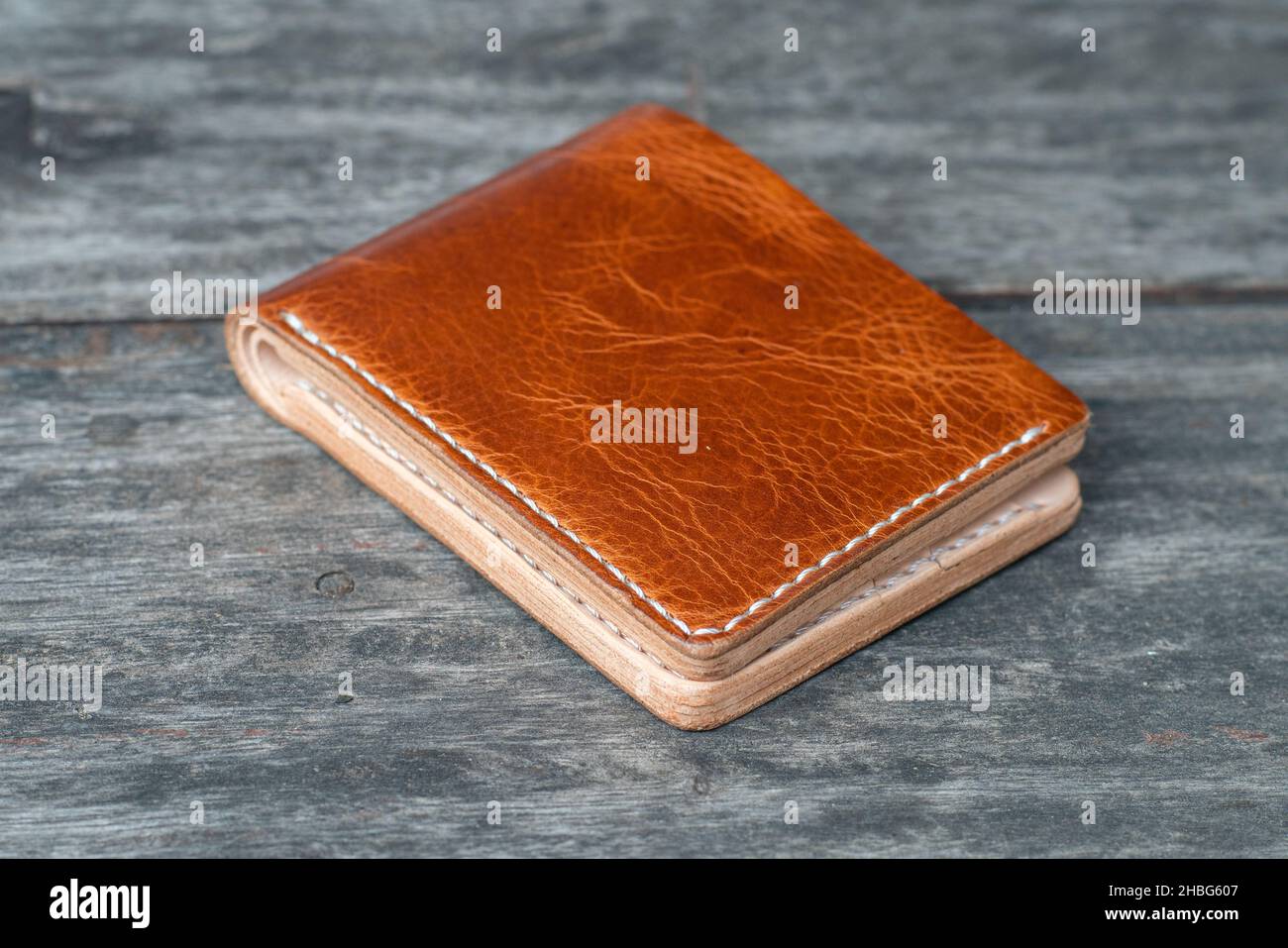 Bifold Tan & Brown Leather Wallet