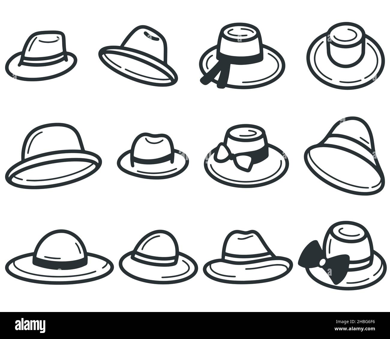 Hats doodle set isolated vector illustration Stock Vector Image & Art ...