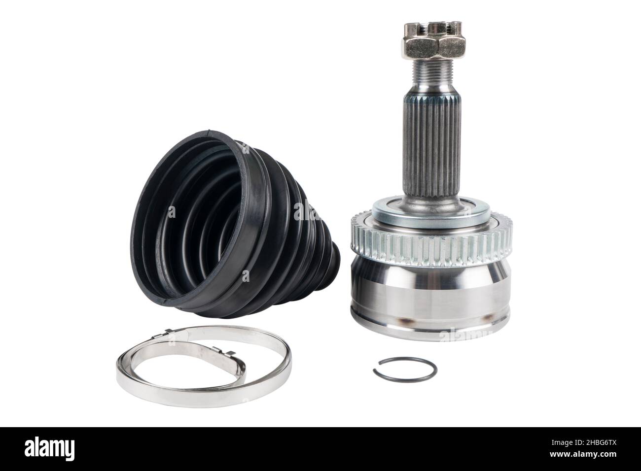 Car CV joint kit. Drive shaft joint isolated on white background. New constant velocity joints