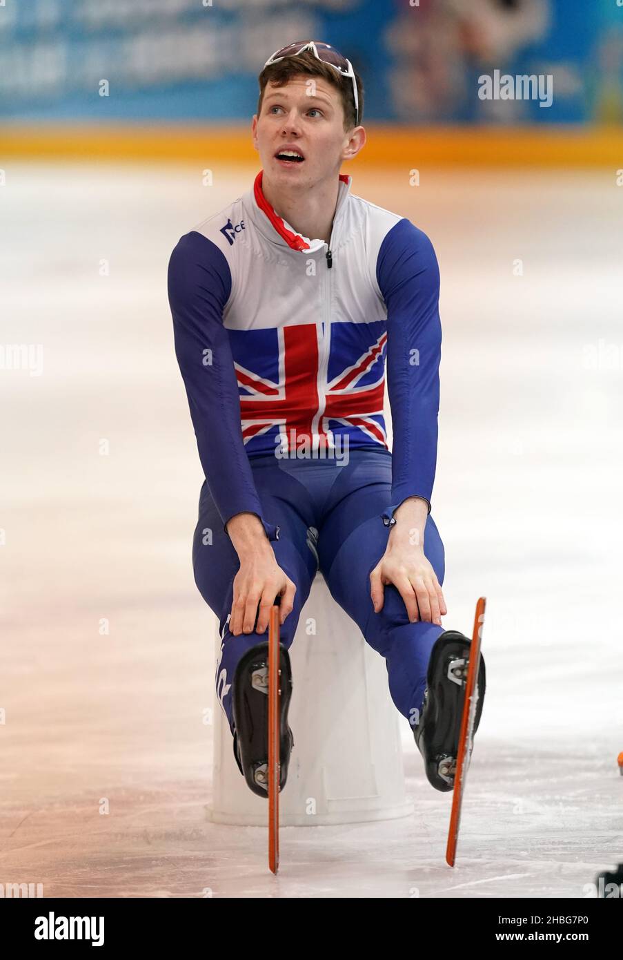 Great Britain's Niall Treacy during a training session at Nottingham Ice Arena, Nottingham. Picture date: Monday December 20, 2021. Stock Photo