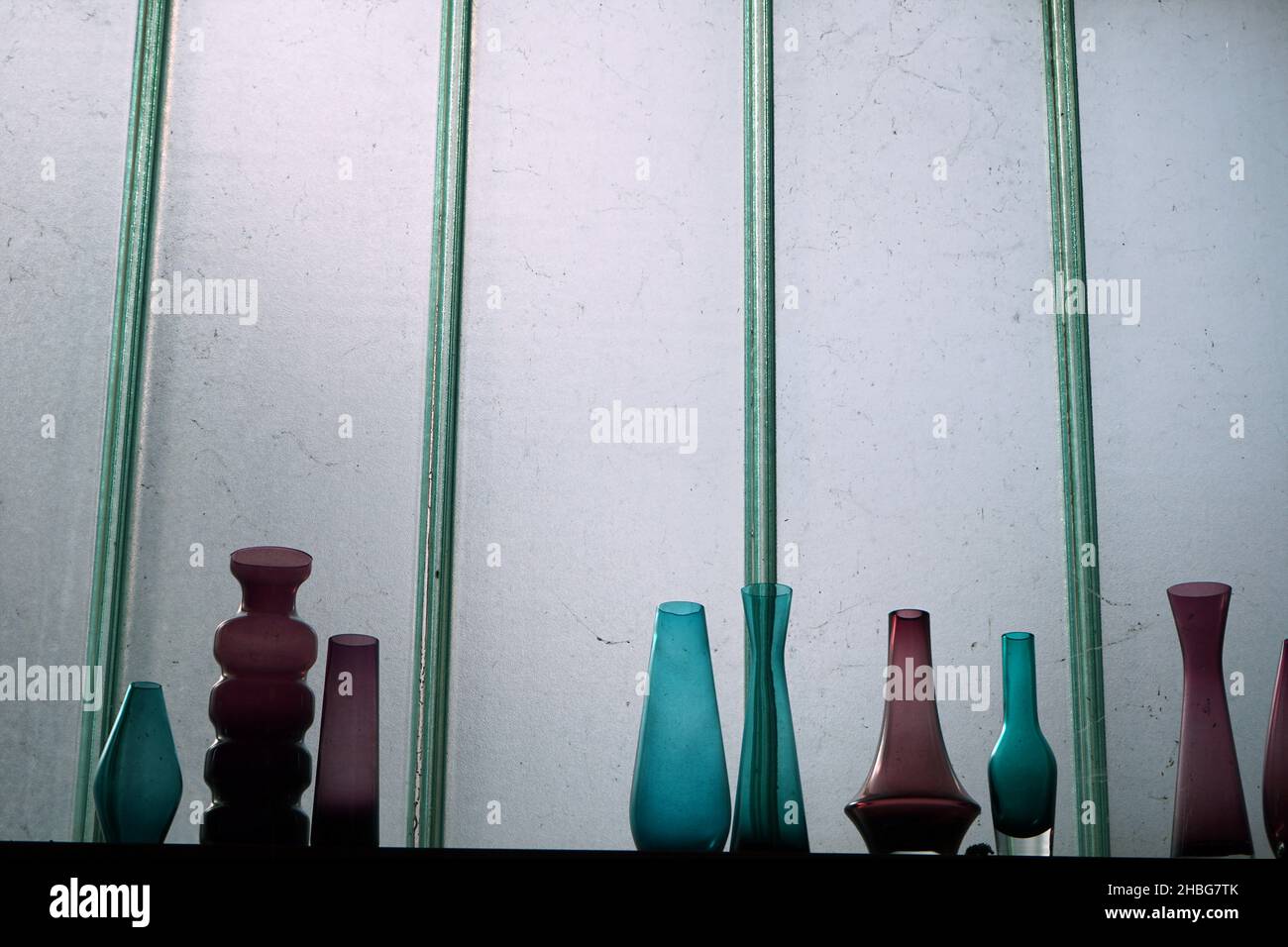 The colorful glass vases on display Stock Photo Alamy