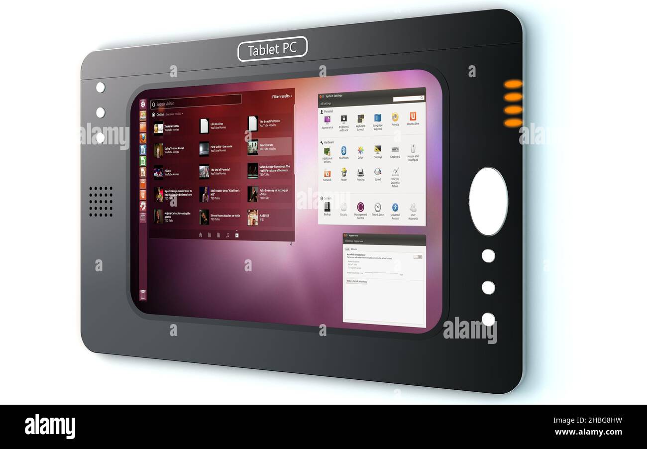 A digital illustration of a retro-style tablet with opened files on a ...
