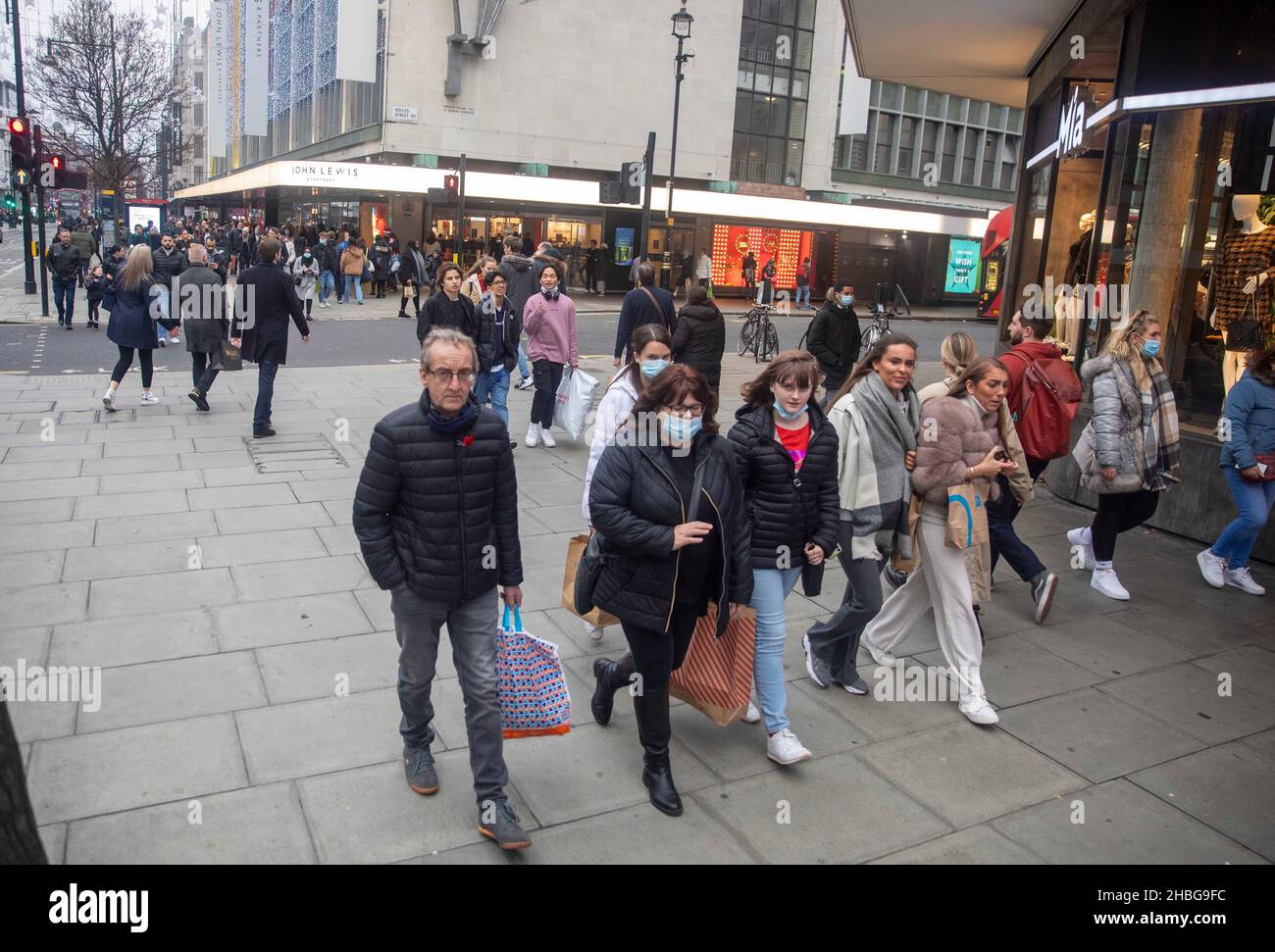 pic shows: Not crowded outside John Lewis Peak time Saturday London ...