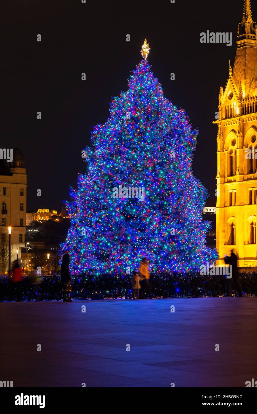 Christmas tree of the country, Budapest Stock Photo Alamy