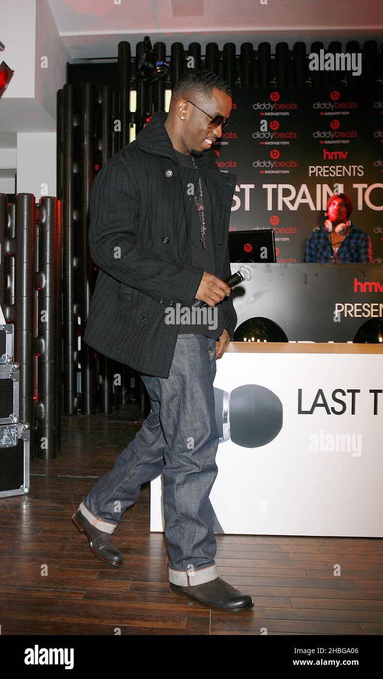 P Diddy promoting Last Train to Paris at HMV,Oxford Street,London Stock Photo