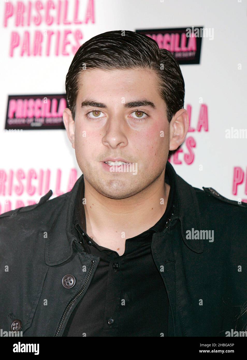 James 'Arg' Argent of TV Show The Only Way is Essex attends the Priscilla Parties at the Palace Theatre in London Stock Photo