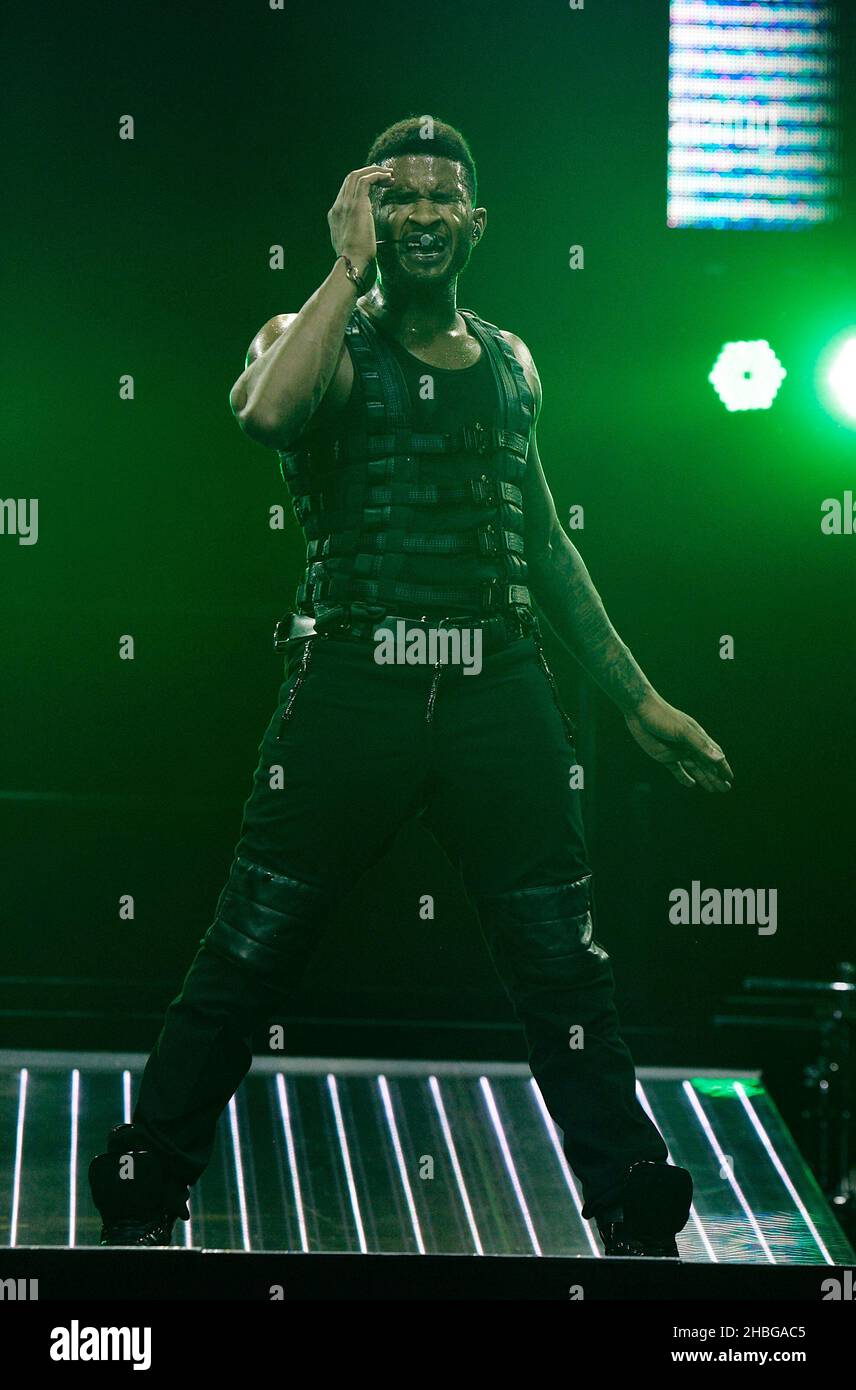 Usher performs live in concert at the 02 Arena in London Stock Photo